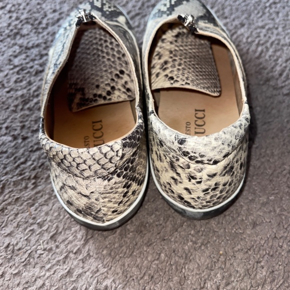 Sesto Meucci Leather Python Print Casual Flat Zipper Shoes - Picture 5 of 7
